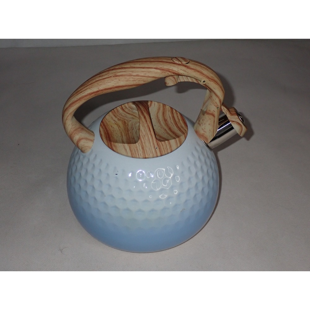 Belanko Whistling Tea Kettle Blue Ombre Dimpled Stainless Steel OS - Picture 3 of 8